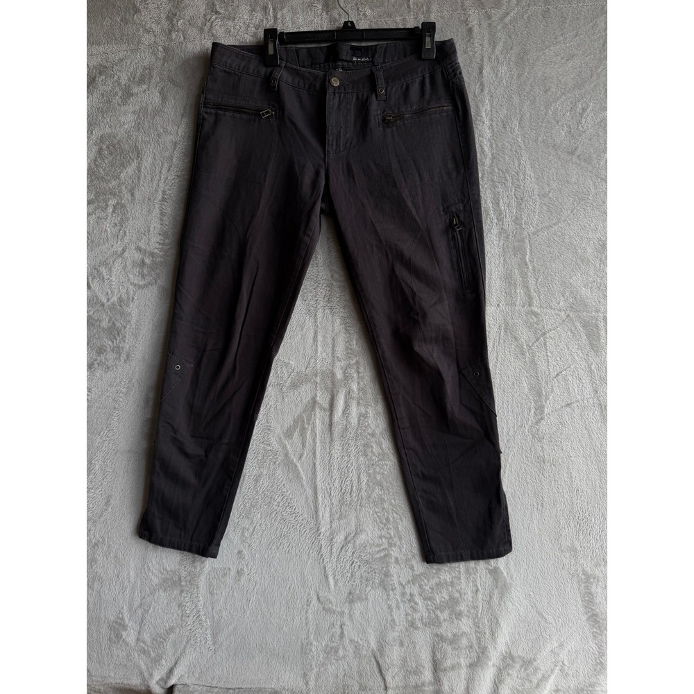 Joes Jeans Pants Womens 30 Black Cotton Utility Cargo Moto Zippers JWF509 Slim